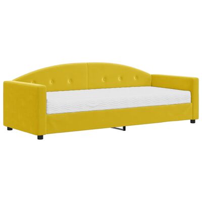 vidaXL Sofá-cama com colchão 80x200 cm veludo amarelo