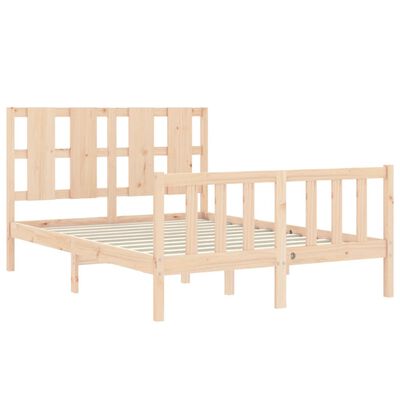 vidaXL Estrutura de cama com cabeceira 140x190 cm madeira maciça