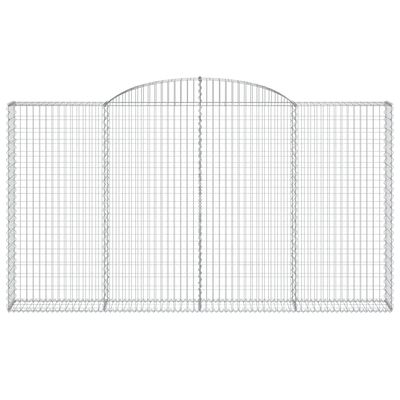 vidaXL Cestos gabião arqueados 2pcs 300x30x160/180cm ferro galvanizado