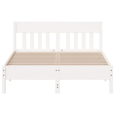 vidaXL Cama sem colchão 140x200 cm madeira de pinho maciça branco