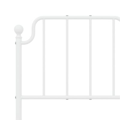 vidaXL Estrutura de cama com cabeceira 120x190 cm metal branco