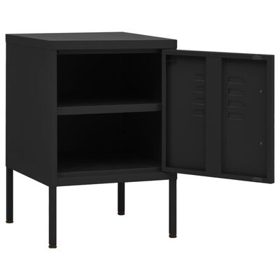 vidaXL Mesa de cabeceira 35x35x51 cm aço preto