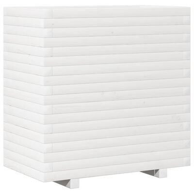 vidaXL Vaso/floreira de jardim 70x40x72 cm pinho maciço branco