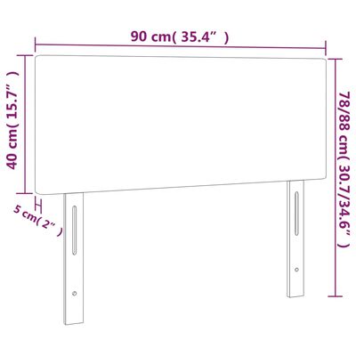 vidaXL Cabeceira de cama c/ luzes LED tecido 90x5x78/88 cm cor creme