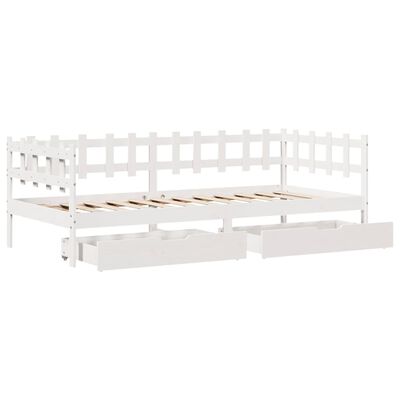 vidaXL Sofá-cama com gavetas 80x200 cm madeira de pinho maciça