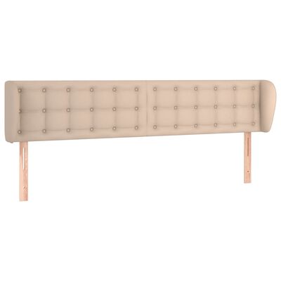 vidaXL Cabeceira cama abas couro artificial 183x23x78/88 cm cappuccino