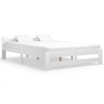 vidaXL Estrutura de cama 160x200 cm pinho maciço branco