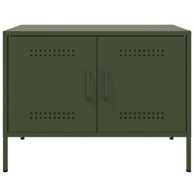 vidaXL Móvel de TV 68x39x50,5 cm aço verde-azeitona