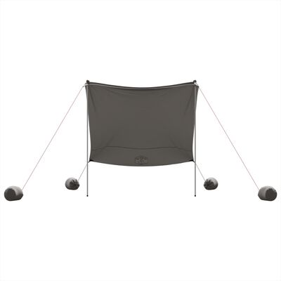 vidaXL Toldo de praia com âncoras de areia 214x236 cm cinzento