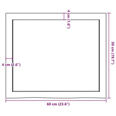 vidaXL Tampo de mesa 60x50x(2-6) cm carvalho tratado castanho-escuro