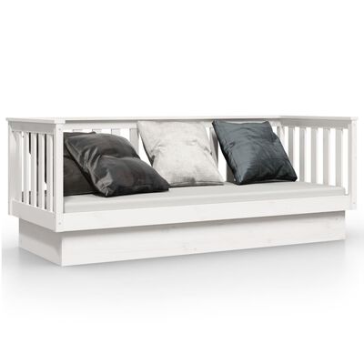 vidaXL Sofá-cama sem colchão 90x190 cm madeira de pinho maciça branco