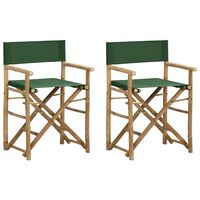 vidaXL Cadeiras de realizador dobráveis 2 pcs bambu e tecido verde