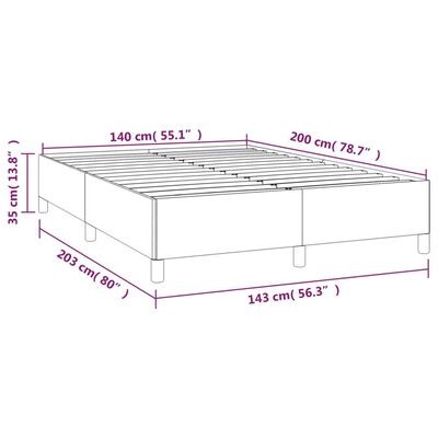 vidaXL Estrutura de cama sem colchão 140x200 cm tecido cinzento-escuro