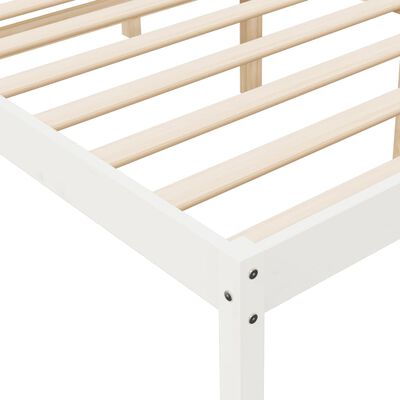 vidaXL Cama de casal pequena para idosos 120x190cm pinho maciço branco