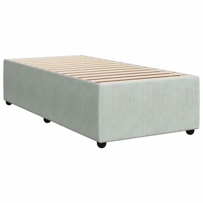 vidaXL Cama com molas/colchão 100x200 cm veludo cinza-claro