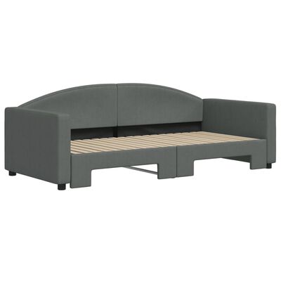 vidaXL Sofá-cama com gavetão 90x190 cm tecido cinzento-escuro