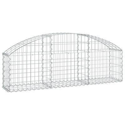 vidaXL Cesto gabião arqueado 150x30x40/60 cm ferro galvanizado