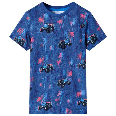 T-shirt infantil azul-escuro mesclado 128