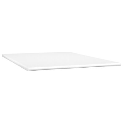 vidaXL Cama box spring c/colchão/LED 160x200cm couro artificial branco