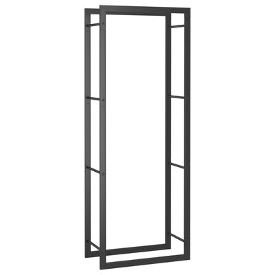 vidaXL Suporte para lenha 50x28x132 cm aço preto mate