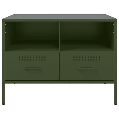 vidaXL Móvel de TV 68x39x50,5 cm aço verde-azeitona