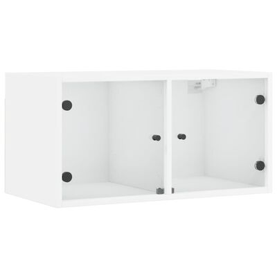 vidaXL Armário de parede c/ portas de vidro 68,5x37x35 cm branco