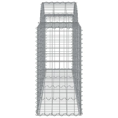 vidaXL Cestos gabião arqueados 2 pcs 200x50x80/100cm ferro galvanizado