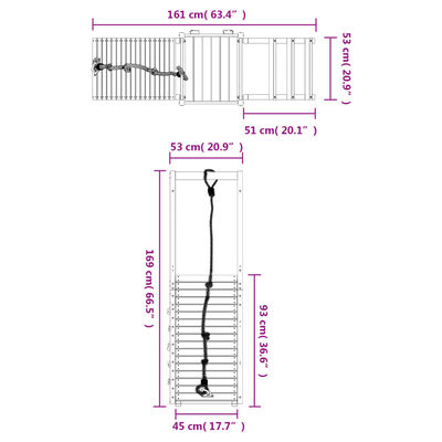 vidaXL Conjunto de brincar para exterior madeira de douglas maciça