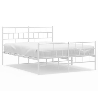 vidaXL Estrutura de cama com cabeceira e pés 140x200 cm metal branco