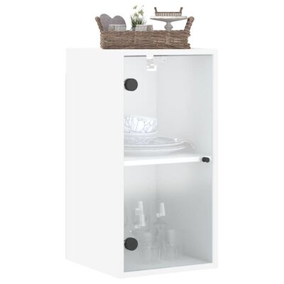 vidaXL Armário de parede c/ portas de vidro 35x37x68,5 cm branco