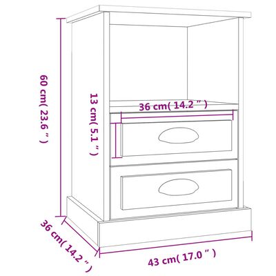 vidaXL Mesas de cabeceira 2 pcs 43x36x60 cm branco brilhante