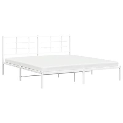 vidaXL Estrutura de cama com cabeceira 183x213 cm metal branco