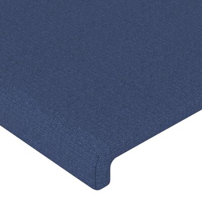 vidaXL Cabeceira de cama c/ luzes LED tecido 83x16x78/88 cm azul