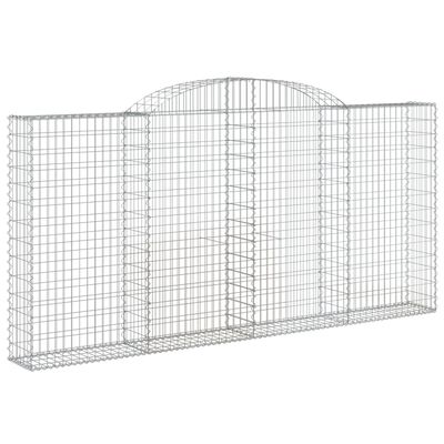 vidaXL Cestos gabião arqueados 5pcs 300x30x140/160cm ferro galvanizado