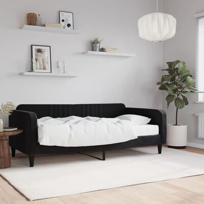 vidaXL Sofá-cama com colchão 90x190 cm veludo preto