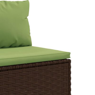 vidaXL 6 pcs conj. lounge jardim c/ almofadões 6 pcs vime PE castanho