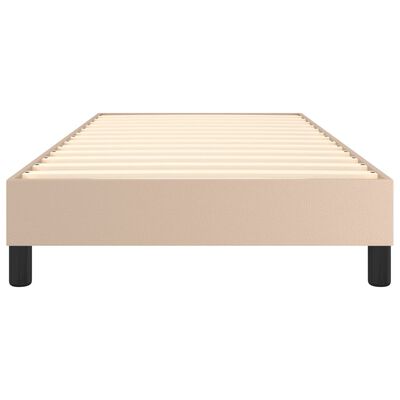 vidaXL Estrutura de cama 90x190 cm couro artificial cappuccino