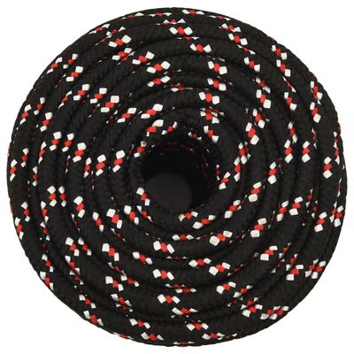 vidaXL Corda de barco 18 mm 100 m polipropileno preto