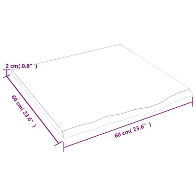 vidaXL Bancada p/ WC 60x60x2 cm madeira tratada castanho-escuro