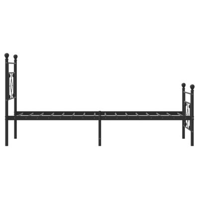 vidaXL Estrutura de cama com cabeceira e pés 90x190 cm metal preto