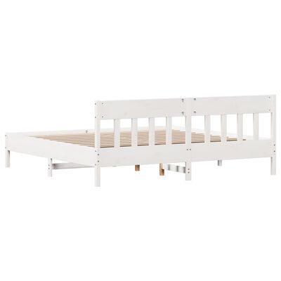 vidaXL Cama sem colchão 200x200 cm madeira de pinho maciça branco