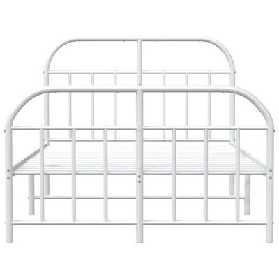 vidaXL Estrutura de cama com cabeceira e pés 120x200 cm metal branco