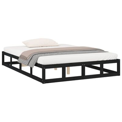 vidaXL Estrutura de cama super king 180x200 cm madeira maciça preto