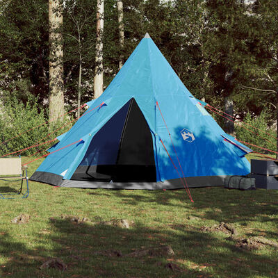 vidaXL Tenda de campismo tipi para 4 pessoas impermeável azul