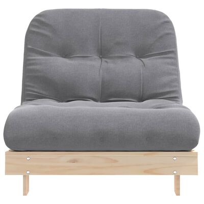 vidaXL Sofá-cama futon com colchão 90x206x11 cm madeira pinho maciça