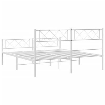 vidaXL Estrutura de cama com cabeceira e pés 150x200 cm metal branco