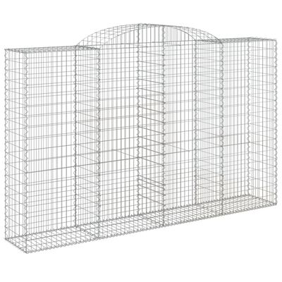 vidaXL Cestos gabião arqueados 2pcs 300x50x180/200cm ferro galvanizado