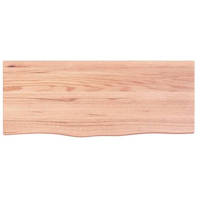 vidaXL Tampo de mesa 100x40x(2-4) cm carvalho tratado castanho-claro