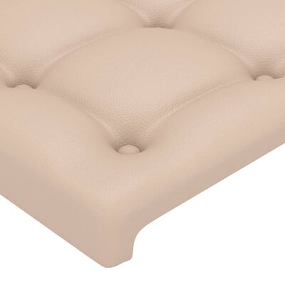 vidaXL Cabeceira cama abas couro artificial 83x23x78/88 cm cappuccino