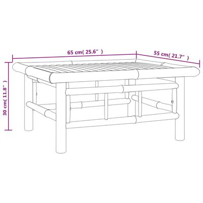 vidaXL 6 pcs conjunto lounge jardim bambu c/ almofadões cinza-escuro